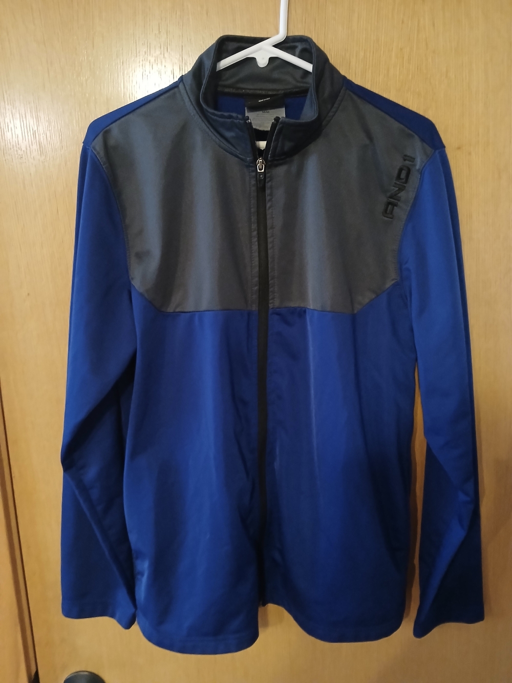 And1 Men's Blue and Gray Full-Zip Track Jacket